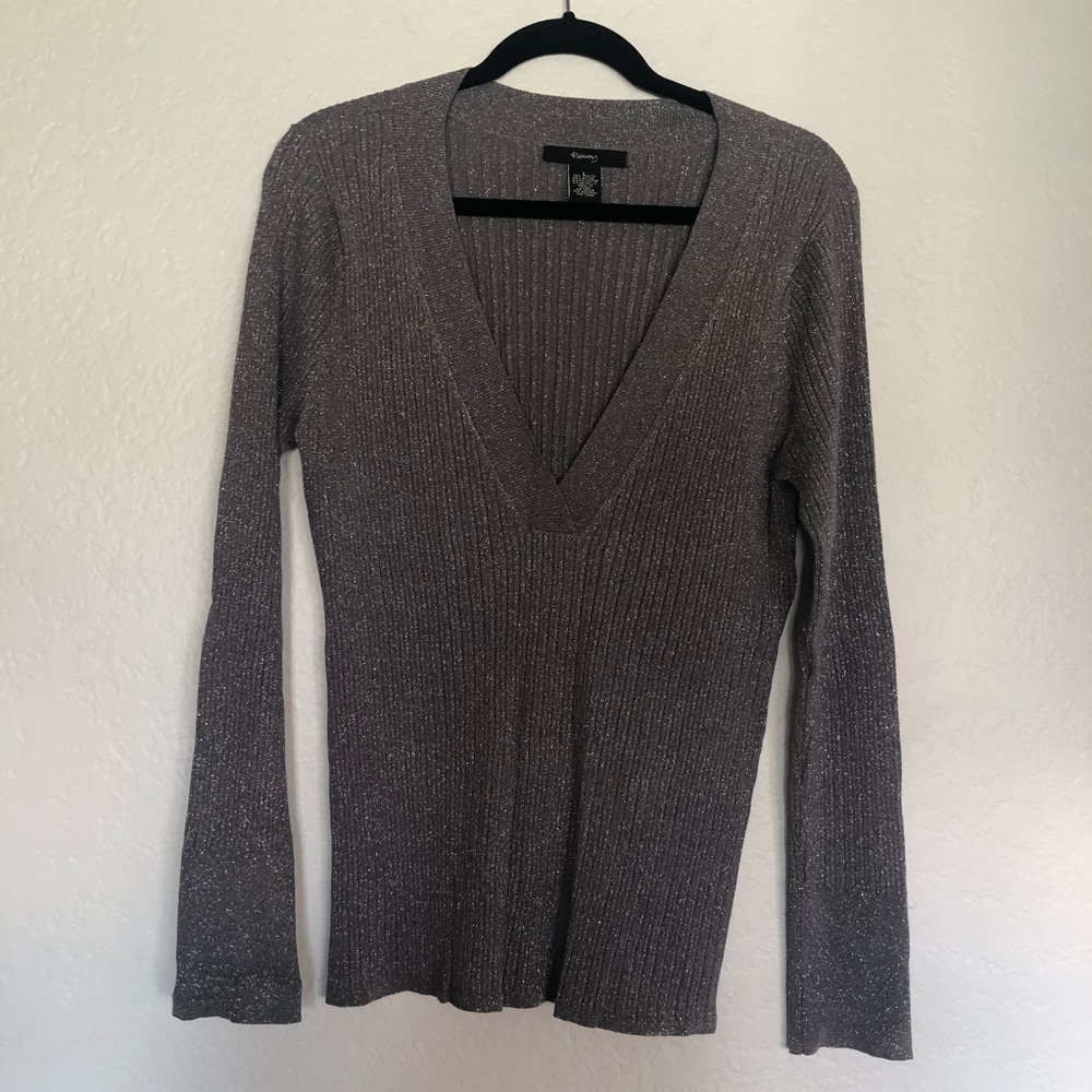 Ravsey Gray and silver ribbed sweater